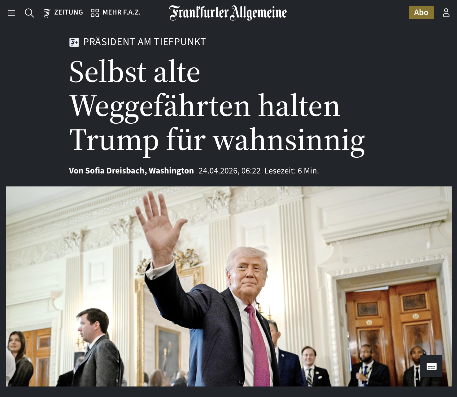 Präsident am Tiefpunkt: Selbst alte Weggefährten halten Trump für wahnsinnig